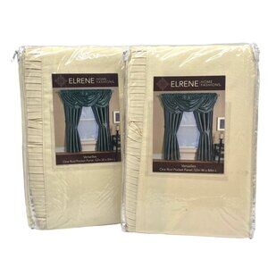 Set of 2  Elrene Versailles 52" x 84" Room Darkening Panels,  Ivory